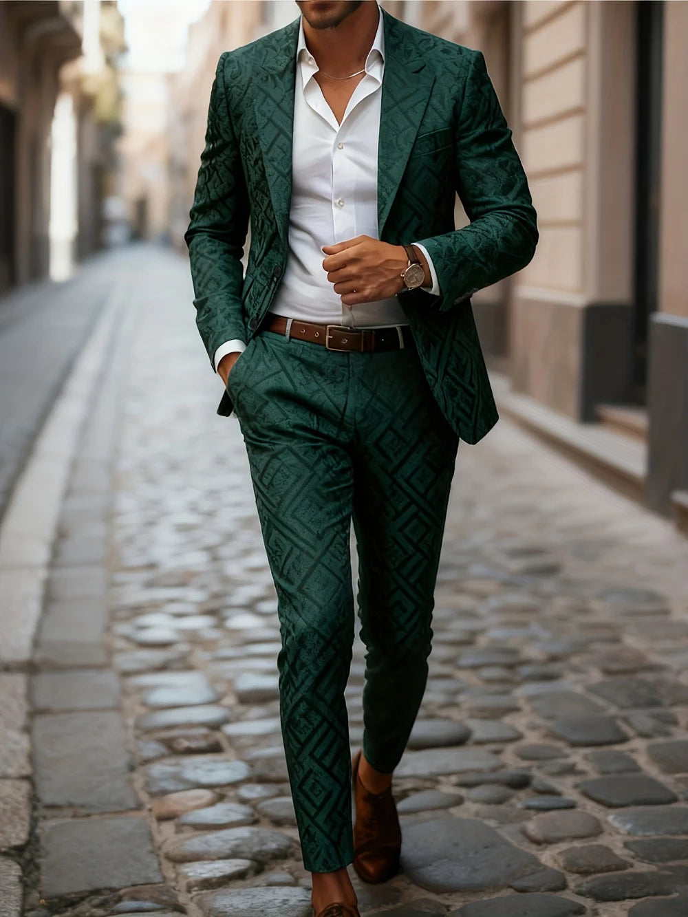 Green Plaid Two-Piece Suit