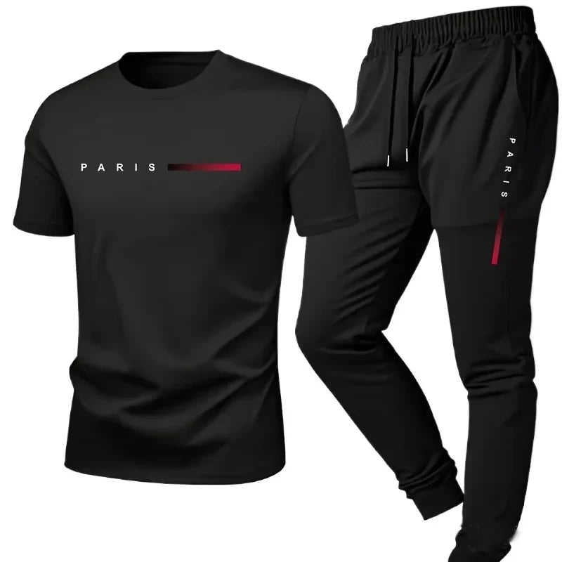 Men's Letter Print Two-Piece Set