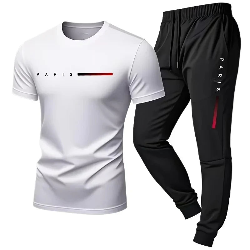 Men's Letter Print Two-Piece Set
