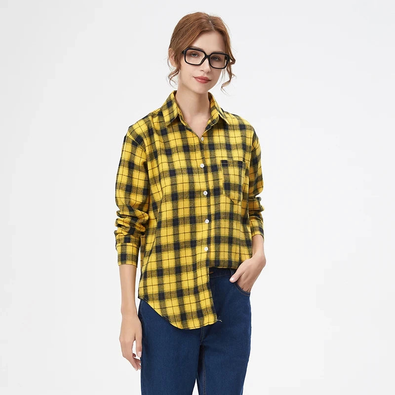 Women's Flannel Plaid Shirt