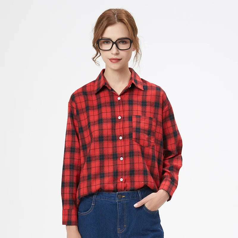 Women's Flannel Plaid Shirt