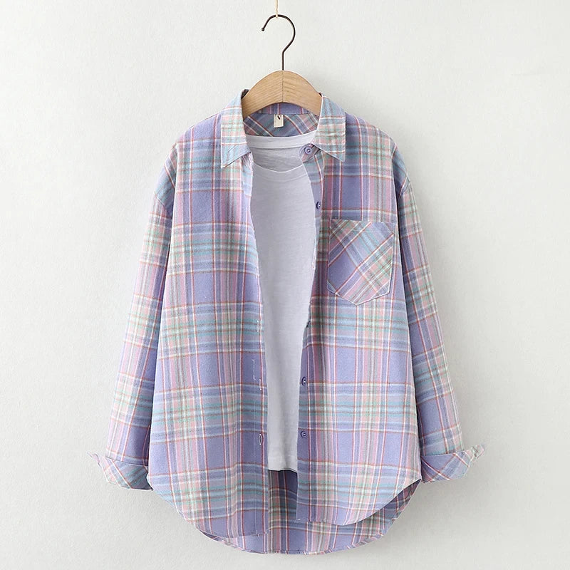 Women's Flannel Plaid Shirt