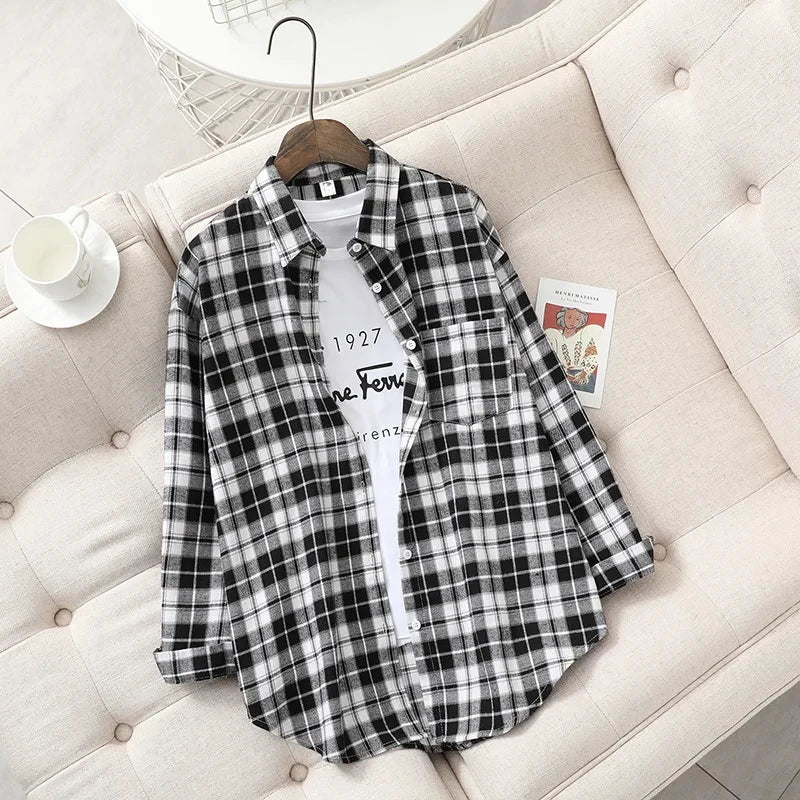 Women's Flannel Plaid Shirt