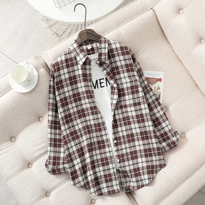 Women's Flannel Plaid Shirt