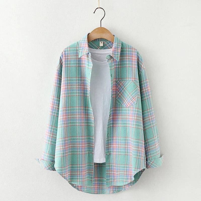 Women's Flannel Plaid Shirt