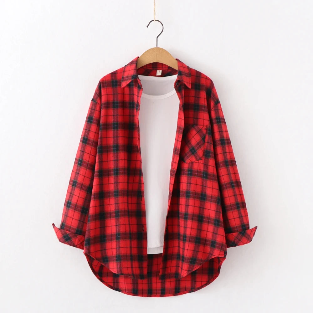 Women's Flannel Plaid Shirt
