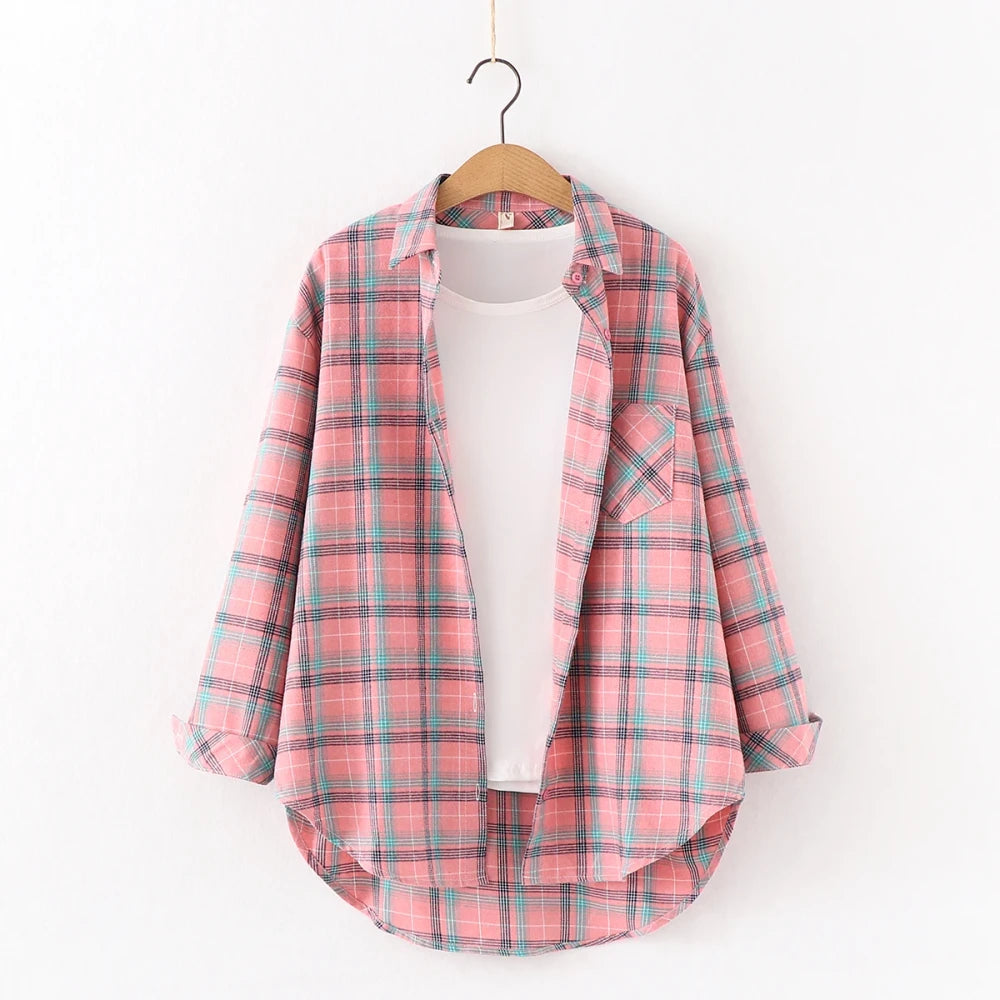 Women's Flannel Plaid Shirt