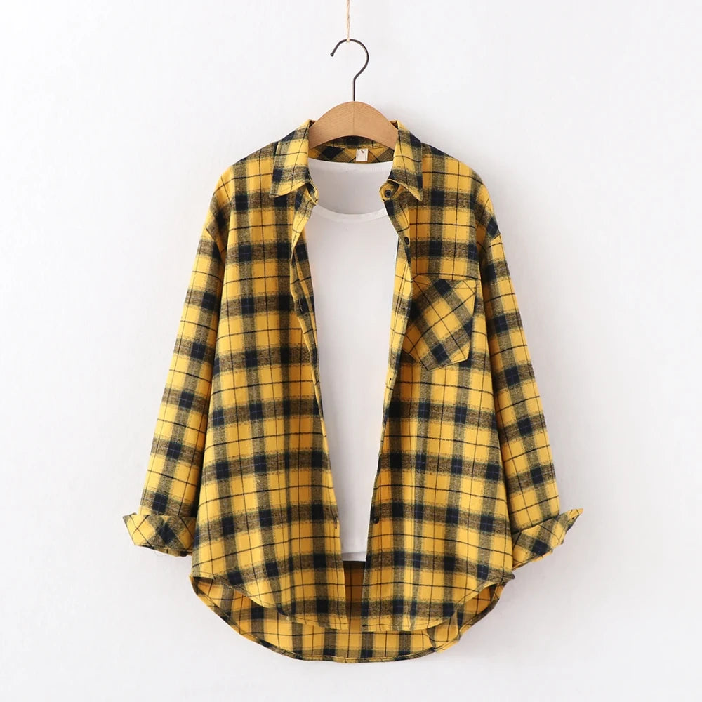 Women's Flannel Plaid Shirt