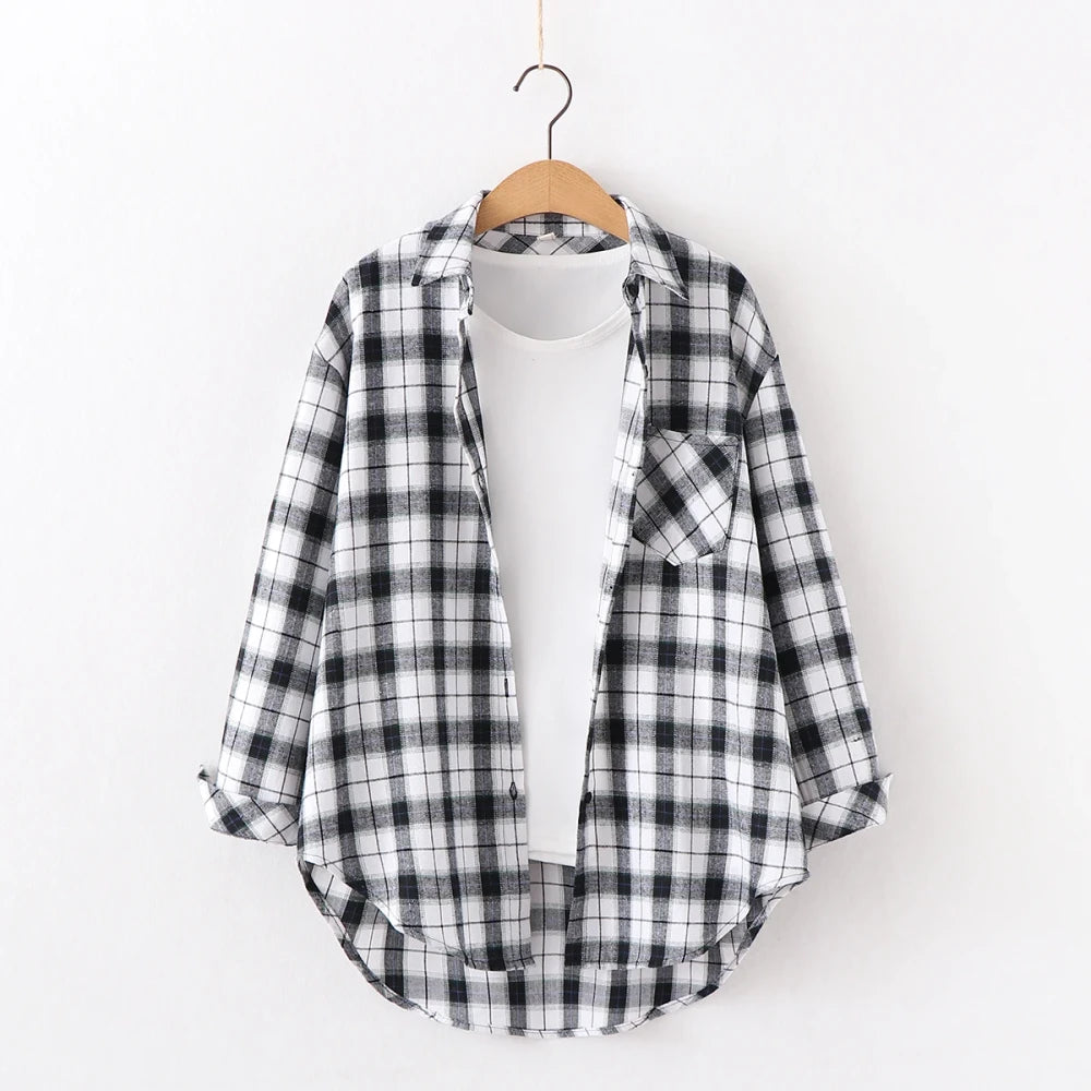 Women's Flannel Plaid Shirt