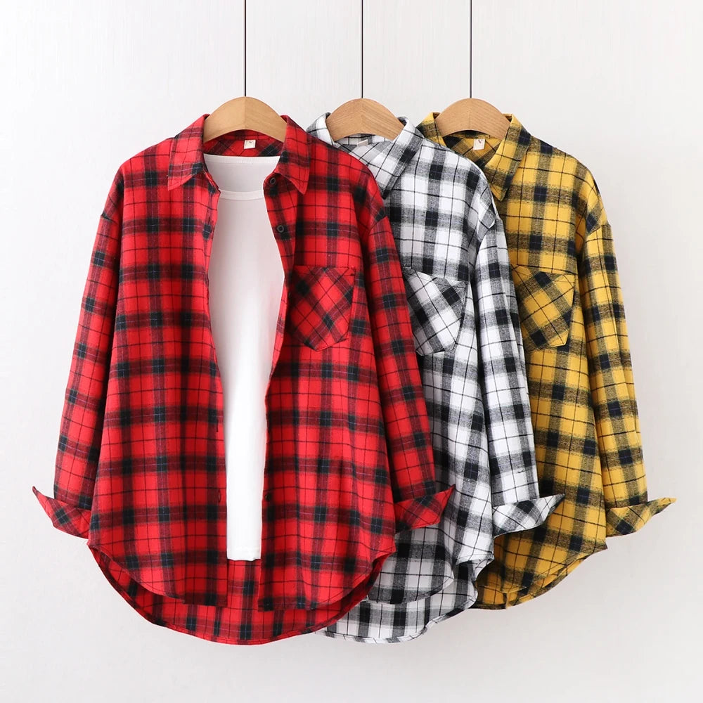 Women's Flannel Plaid Shirt