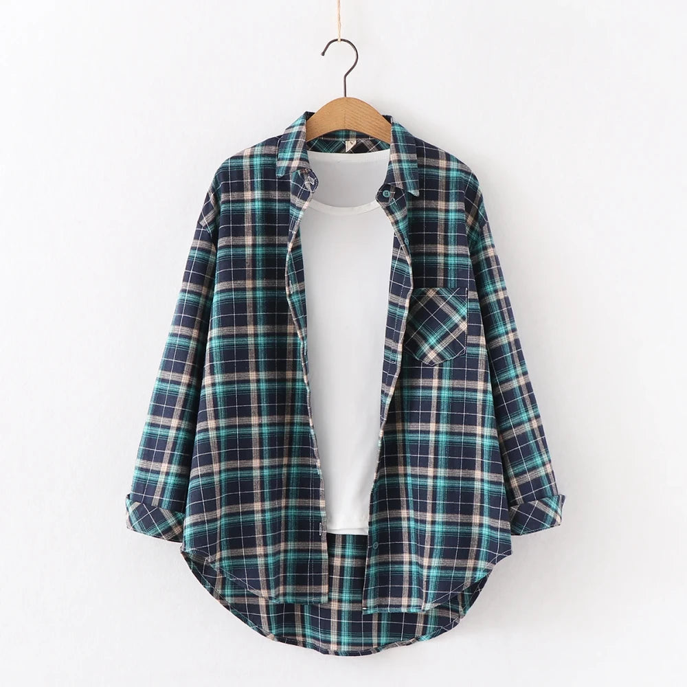 Women's Flannel Plaid Shirt